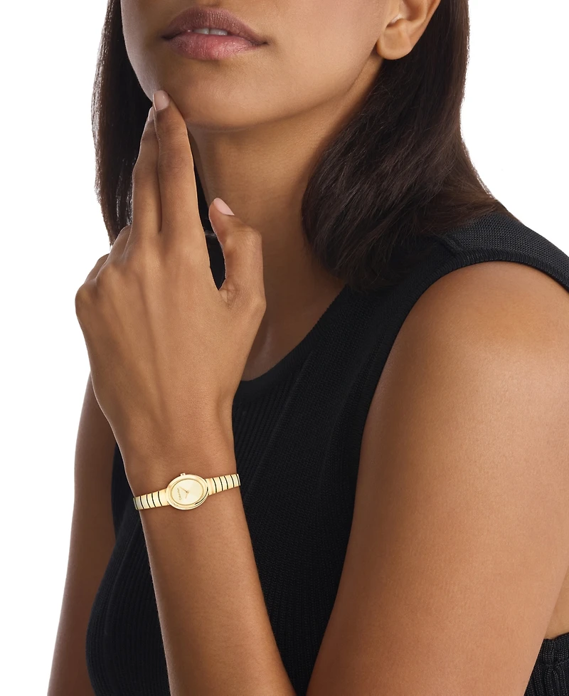 Calvin Klein Women's Twisted Bezel Gold Tone Stainless Steel Bracelet Watch, 24mm