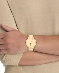 Calvin Klein Men's Real Gold Tone Stainless Steel Mesh Bracelet Watch, 42mm