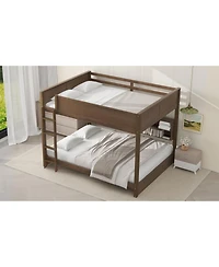 Streamdale Furniture Queen over Storage Bunk Bed with Usb Ports