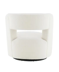 Streamdale Furniture Swivelling Teddy Fabric Accent Chair, Perfect for Rooms & Waiting Areas