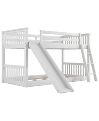 Streamdale Furniture Twin over Twin Wood Convertible Slide and Ladder Bunk Bed