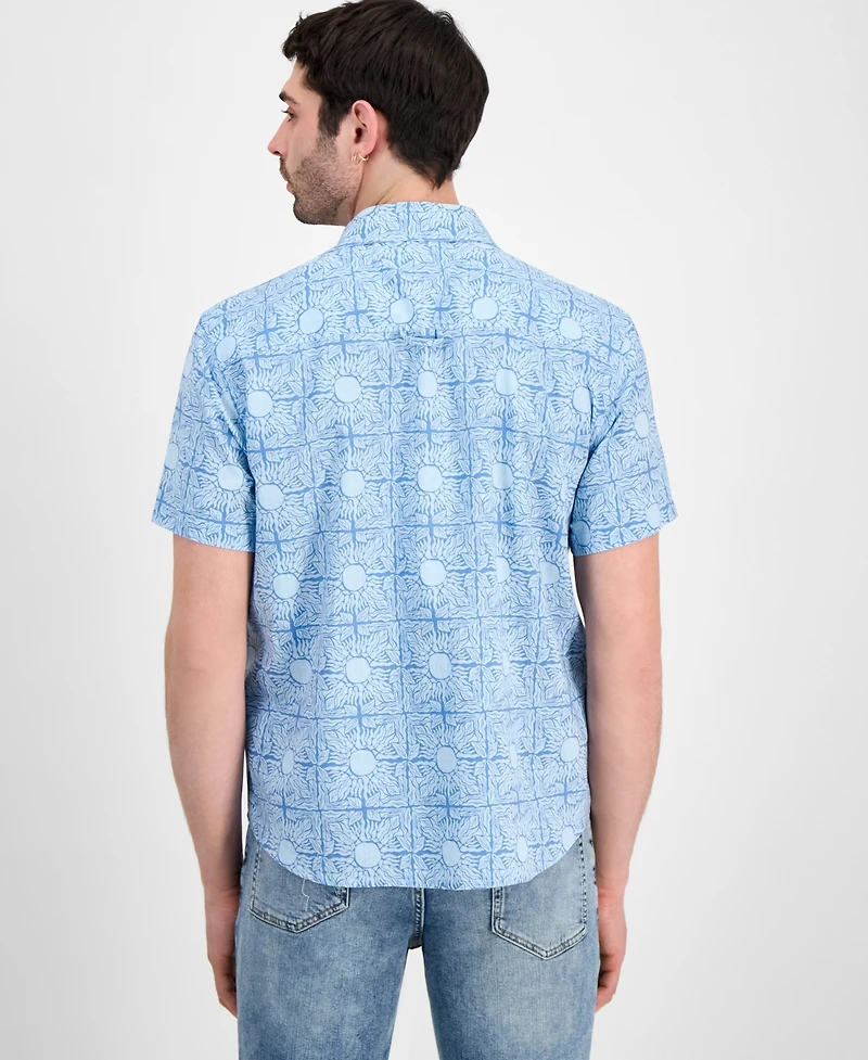 Sun + Stone Men's Sunshine Linen Blend Short-Sleeve Shirt, Macy's Exclusive