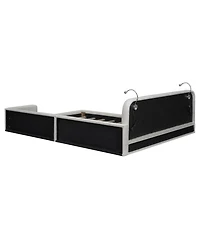 Streamdale Furniture Queen Upholstered Platform Bed with 2 Reading Lights