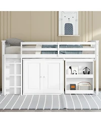 Streamdale Multifunctional Loft Bed with Desk, Storage, Ladder, and Safety Rail