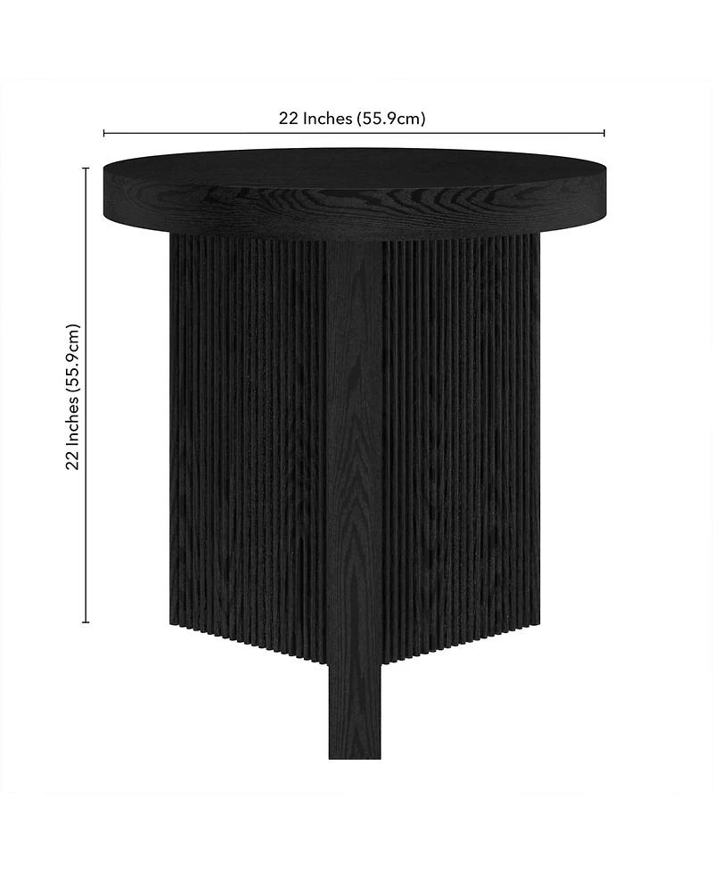 Hudson & Canal Holm 22" Wide Round Fluted Side Table