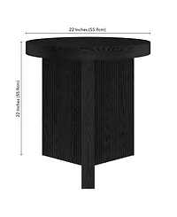 Hudson & Canal Holm 22" Wide Round Fluted Side Table