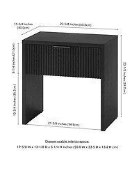 Hudson & Canal Kenslow 24" Wide Rectangular Fluted Nightstand