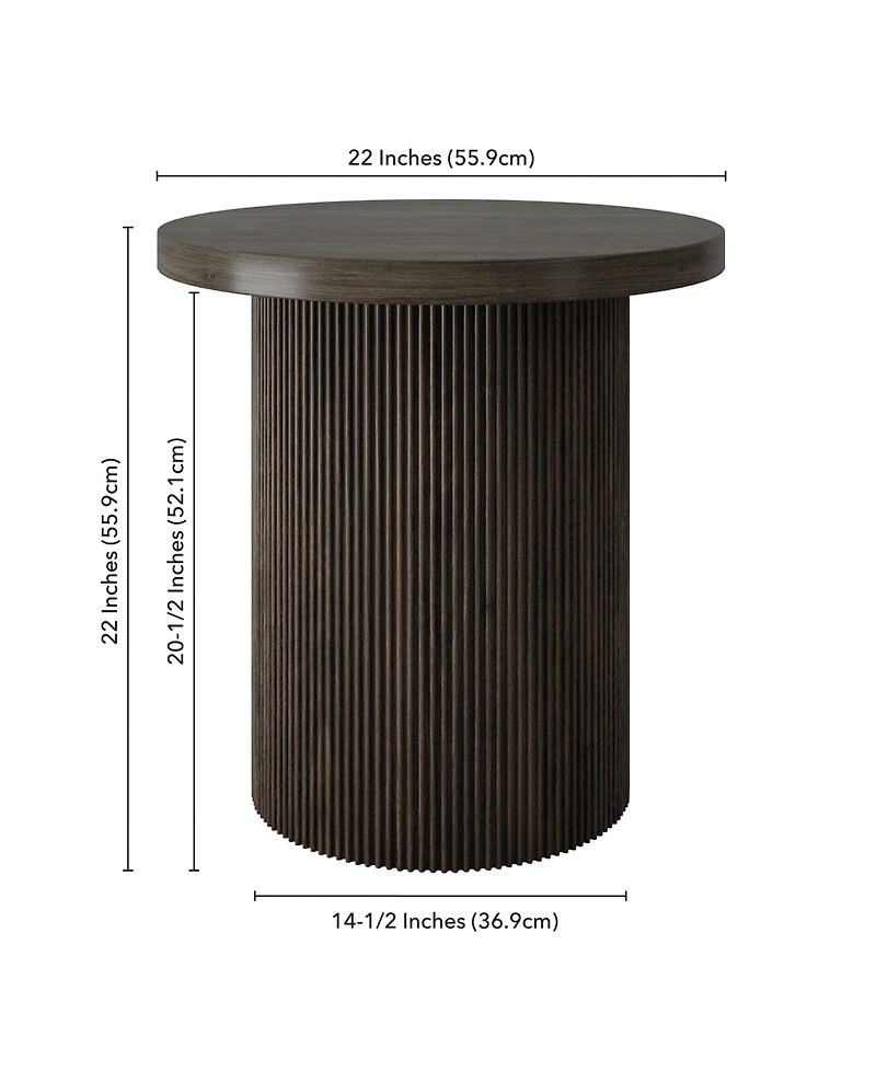 Hudson & Canal Isa 22" Wide Round Fluted Side Table