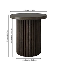 Hudson & Canal Isa 22" Wide Round Fluted Side Table