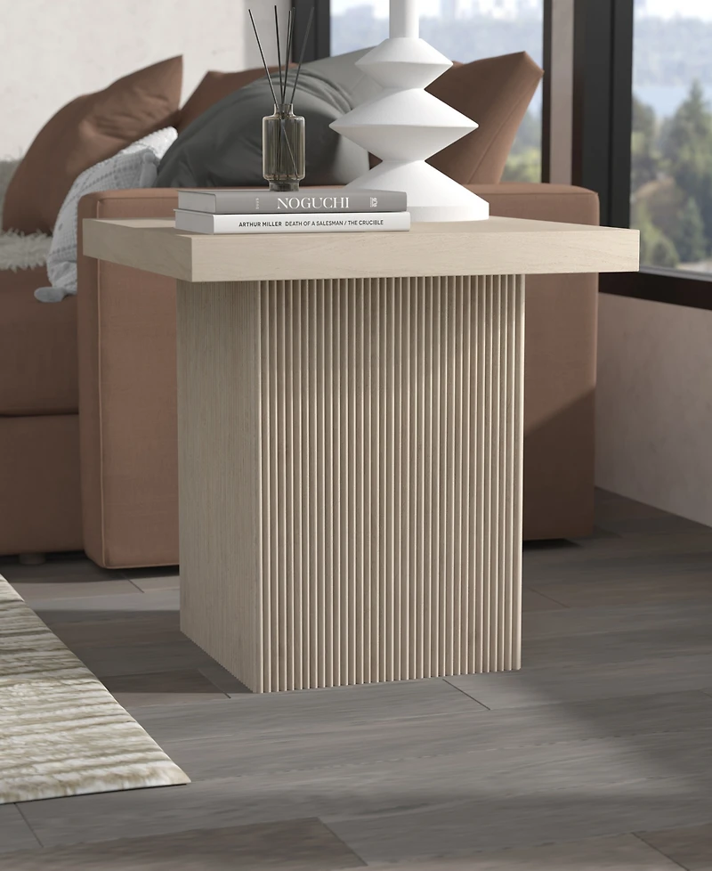 Hudson & Canal Torren 22" Wide Square Fluted Side Table