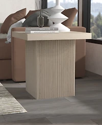 Hudson & Canal Torren 22" Wide Square Fluted Side Table