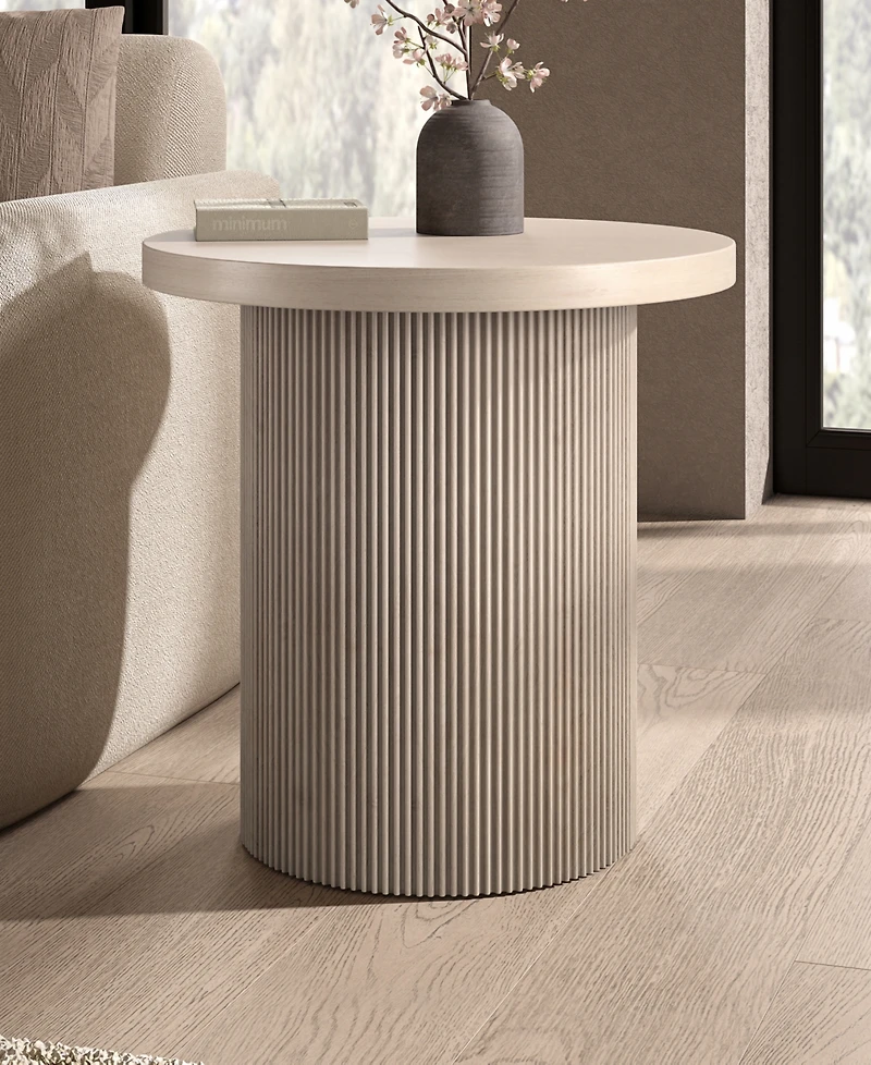 Hudson & Canal Isa 22" Wide Round Fluted Side Table