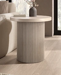 Hudson & Canal Isa 22" Wide Round Fluted Side Table