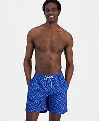 Club Room Men's Rustic Geo 7" Swim Trunks, Macy's Exclusive