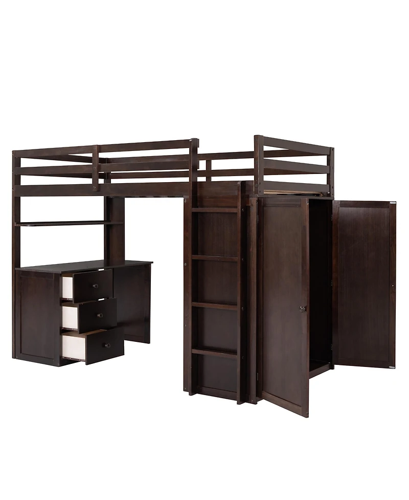 Streamdale Furniture Twin Loft Bed with Drawers