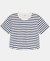 On 34th Women's Striped Bubble-Hem T-Shirt, Macy's Exclusive
