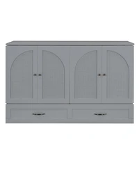 Streamdale Furniture Queen Size Murphy Bed with Large Drawers, Gray