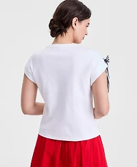 On 34th Women's Lace-Up Shoulder Muscle T-Shirt, Macy's Exclusive