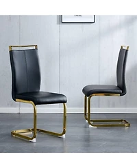 Streamdale Furniture Modern Pu Leather Dining Chairs (Set of 2