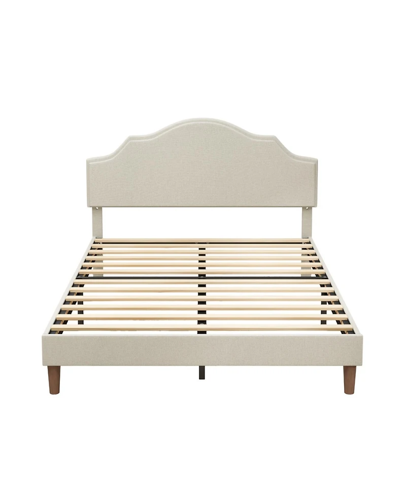 Streamdale Furniture Queen Upholstered Platform Bed with Adjustable Headboard