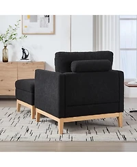 Streamdale Furniture Farmhouse Upholstered Accent Chair & Ottoman