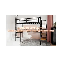 Streamdale Furniture Loft Bed with L-Desk, Storage