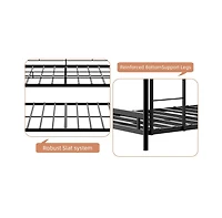 Streamdale Furniture Triple Frame Bed w/ Ladder & Railing - Floor Safe, Easy Assembly