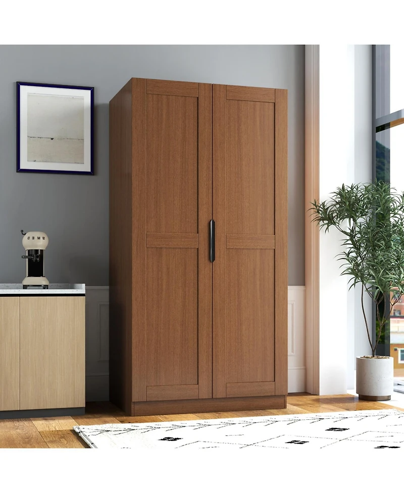 Streamdale Furniture Walnut Kitchen Pantry Cabinet with Doors & Shelves