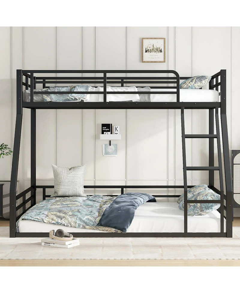 Streamdale Furniture Metal Twin Xl/Queen Bunk Bed Frame - Heavy Duty