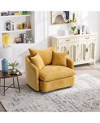 Streamdale Furniture Swivel Accent Chair with Pillows - Yellow