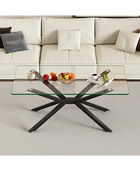 Streamdale Furniture Streamdale 39" Clear Glass Coffee Table