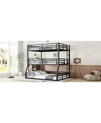 Streamdale Furniture Triple Bunk Bed, Metal, Heavy-Duty
