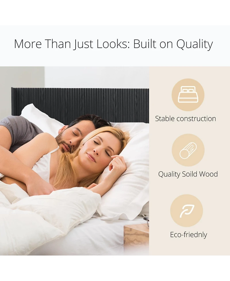 Streamdale Furniture King Wood Headboard Oak Fluted Panel