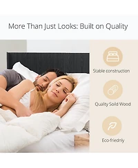 Streamdale Furniture King Wood Headboard Oak Fluted Panel