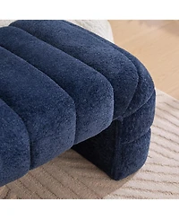 Streamdale Furniture Modern Upholstered Bed Bench, Channel Tufted, Chenille, Navy