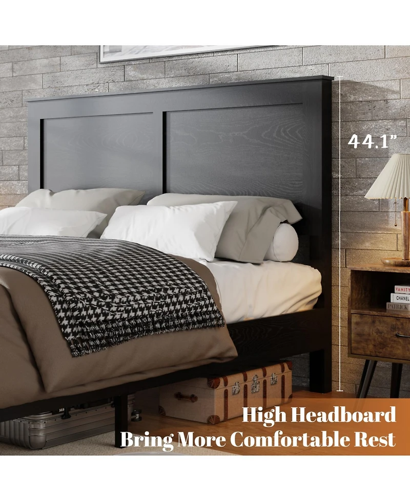 Streamdale Furniture King Wood Platform Bed Frame - Noise Free, Easy Assembly, Under Bed Storage