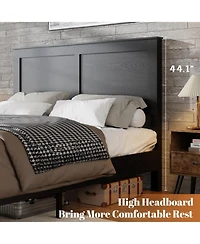 Streamdale Furniture King Wood Platform Bed Frame - Noise Free, Easy Assembly, Under Bed Storage