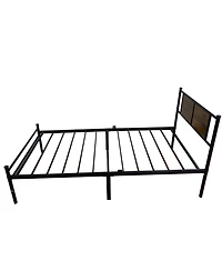 Streamdale Furniture Twin Bed Frame with Wood Headboard, Metal Slats, Easy Assembly