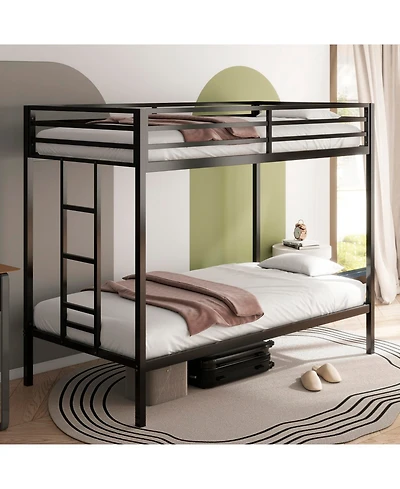 Streamdale Furniture Adam Metal Twin Bunk Bed with Ladder