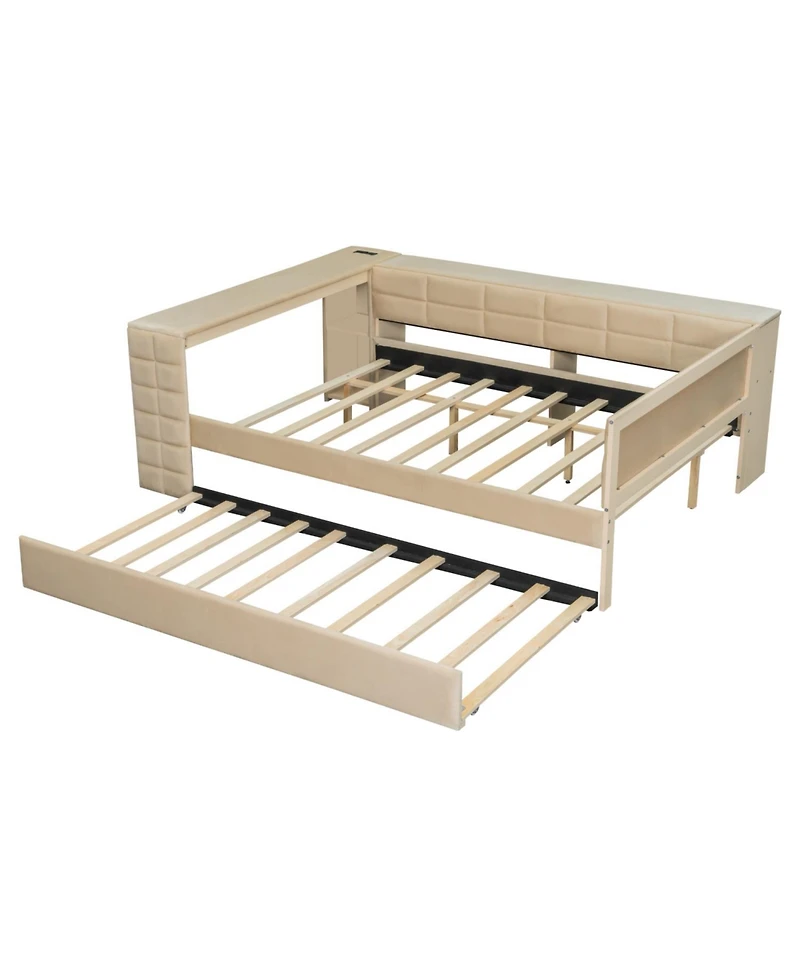 Streamdale Furniture Streamdale Upholstered Platform Bed with Storage, Desk, Trundle