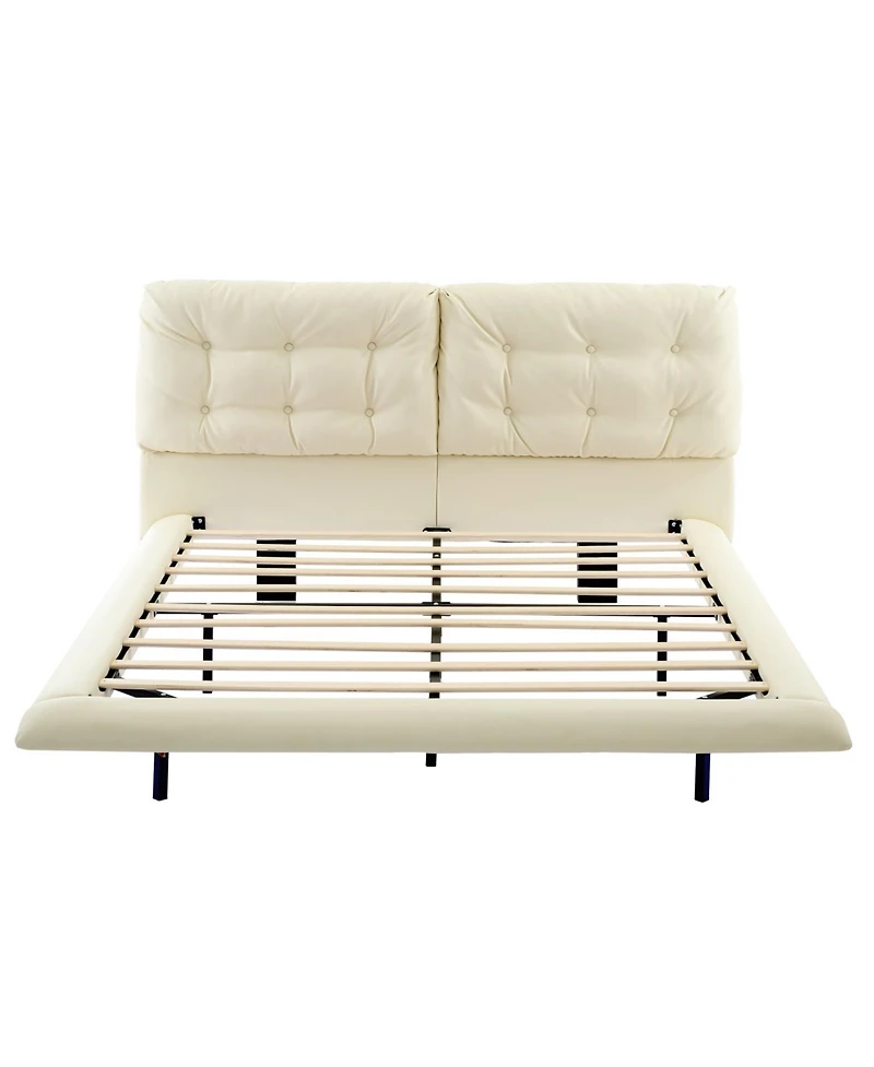 Streamdale Furniture Queen Upholstered Led Platform Bed