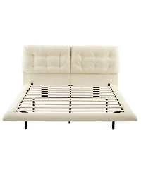 Streamdale Furniture Queen Upholstered Led Platform Bed