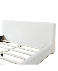 Streamdale Furniture Queen Bed with Solid Wood Frame in Elegant White Finish