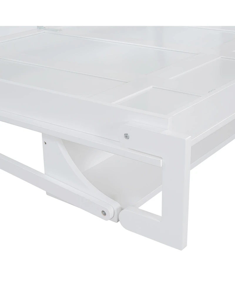 Streamdale Furniture Murphy Bed with Hydraulic Lift & Desk - Gray