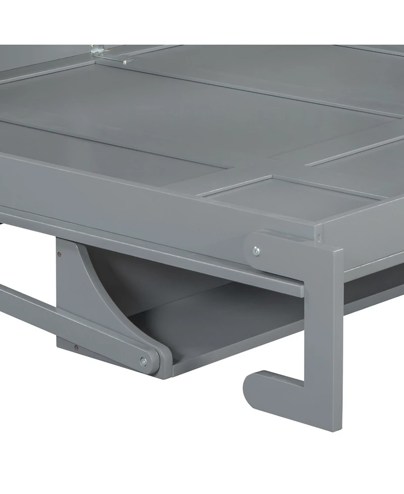 Streamdale Furniture Queen Murphy Bed with Hydraulic Lift & Desk