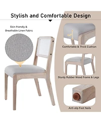 Streamdale Furniture Modern Farmhouse Dining Chairs, Set of 2, Beige