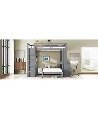 Streamdale Furniture Full Xl/Full over Twin Bunk Bed with Desk & Storage