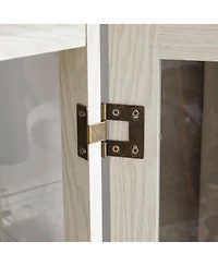 Streamdale Furniture Streamdale Lighted Glass Curio Cabinet - 2-Door Display, Adjustable Shelves