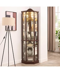 Streamdale Furniture Lighted Corner Curio Cabinet