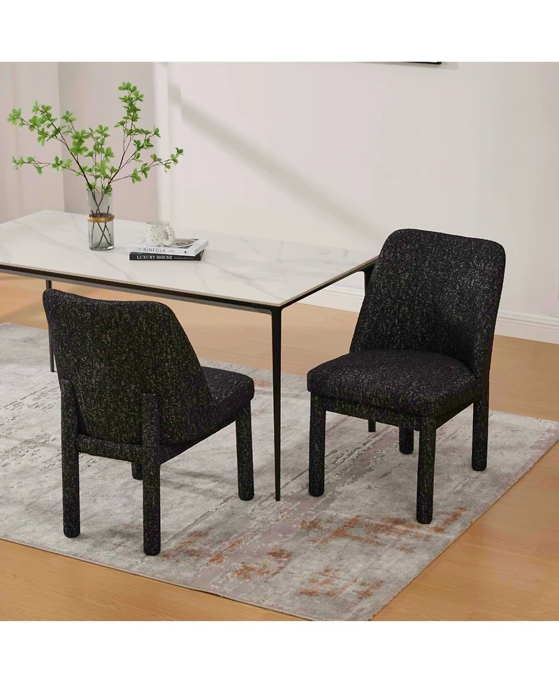 Streamdale Furniture Modern Chenille Dining Chairs (Set of 2) - Black/Gray